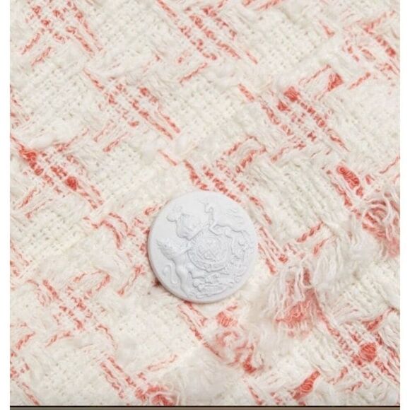 New  AUTHENTIC VERONICA BEARD OLBIA TWEED JACKET in Off White/Coral $598 SZ 10 - Picture 4 of 7